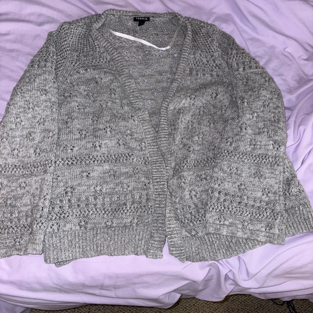 Lightweight Grey Cardigan Sweater
